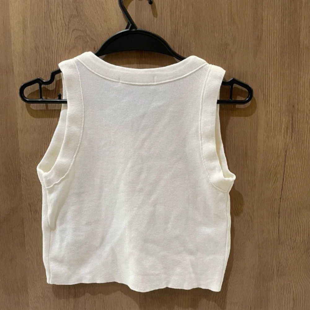 Miu Miu White Embossed Logo Tank Top - Picture 3 of 6